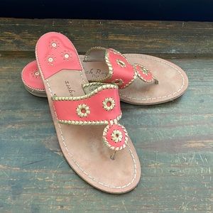 Jack Rogers coral/gold trim